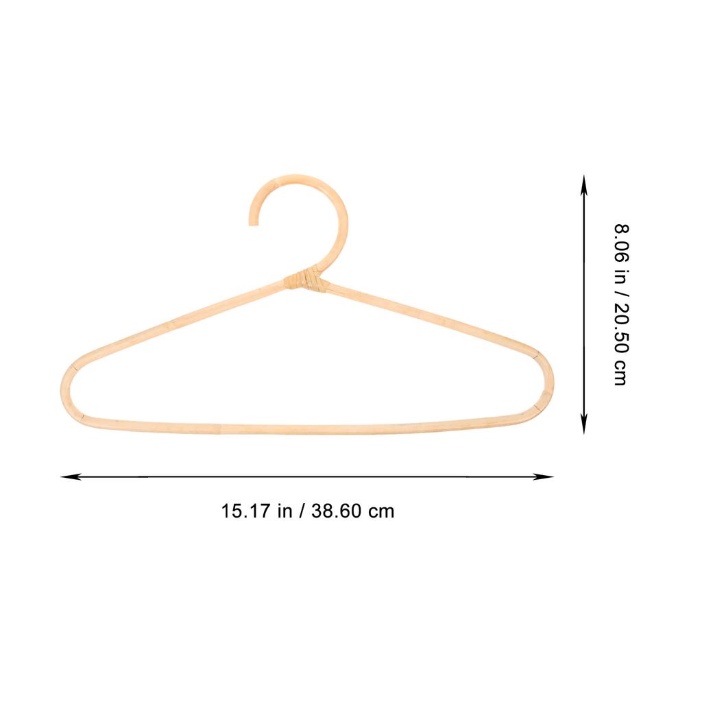 Rattan Clothes Hanger Natural Wood Handmade Single Hook Wardrobe Closet Storage Decorative Vintage Adult Kids