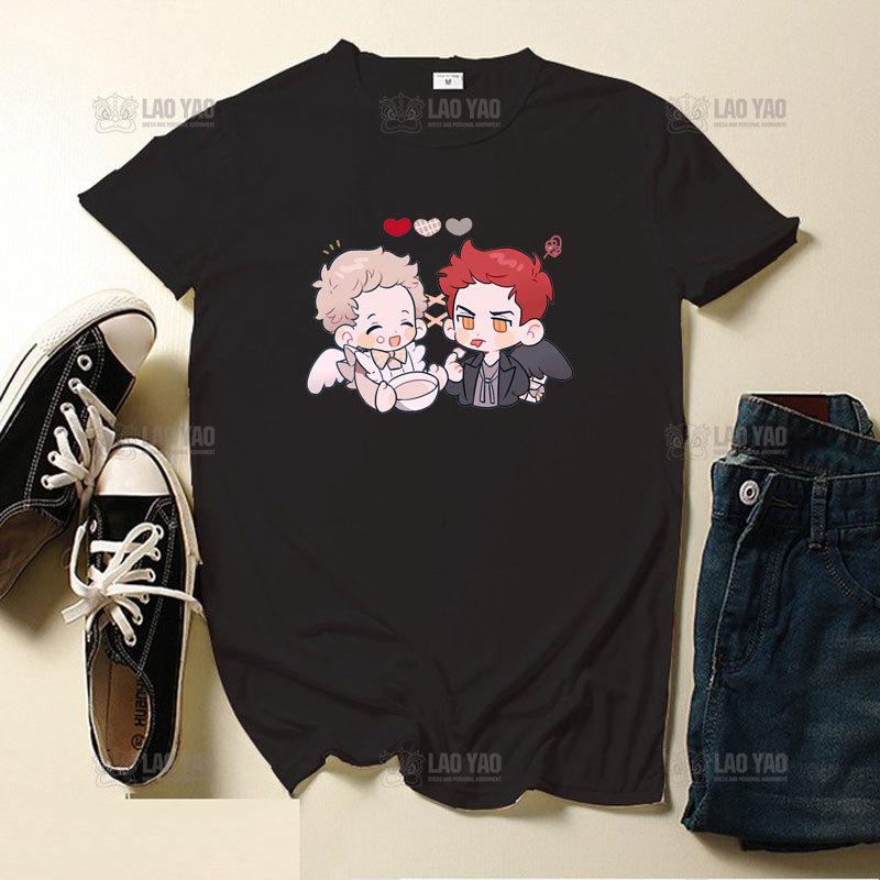 Good Omens Graphic T-Shirt Men Aziraphale Ineffable Go David Tennant Angel Amazing Woman Tees Short Sleeve T Shirt Original