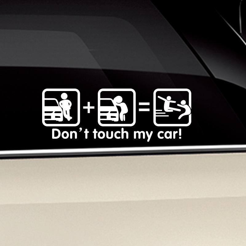 Reflective Cartoon "Don't Touch My Car" Decorative Stickers for Car Body and Glass.