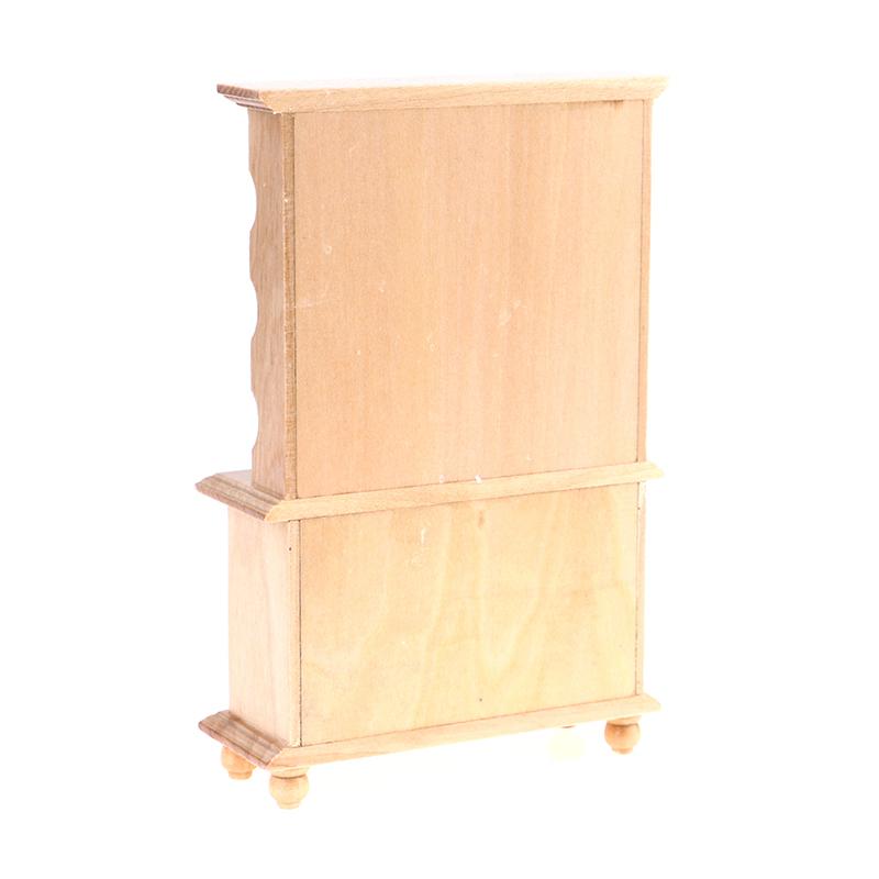 1:12 Dollhouse Miniature Wood Display Cupboard Shelf Cabinet Decoration Painted