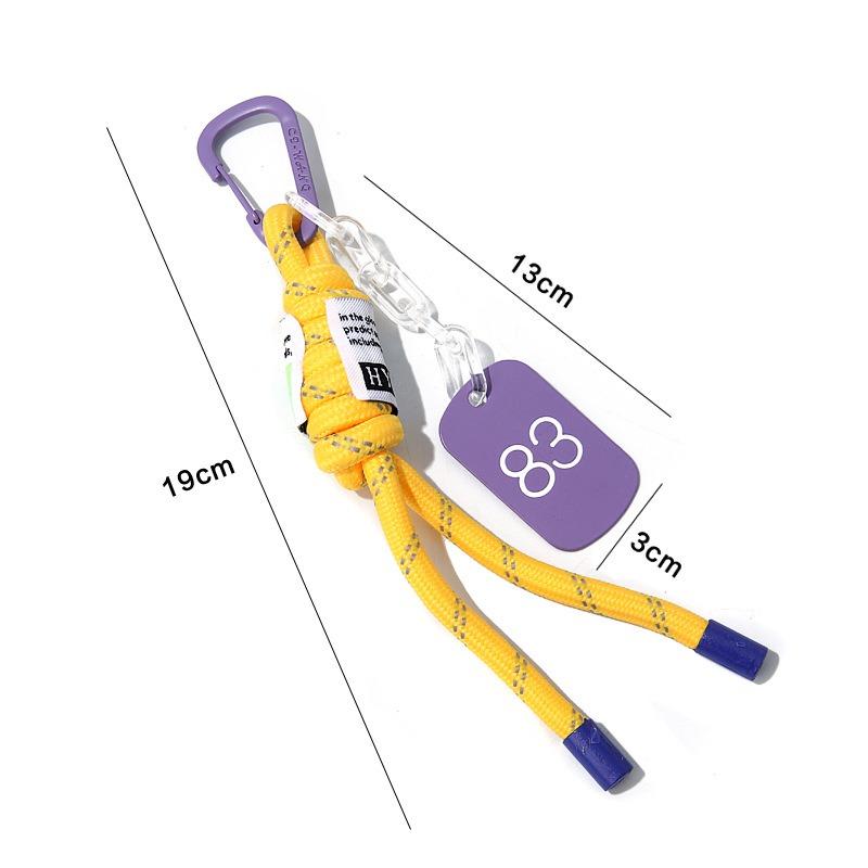 Creative Keychain Personalized Schoolbag Pendant Couple Fashion Trendy Brand Hand-woven Decorative Fluorescent Color Bag Pendant