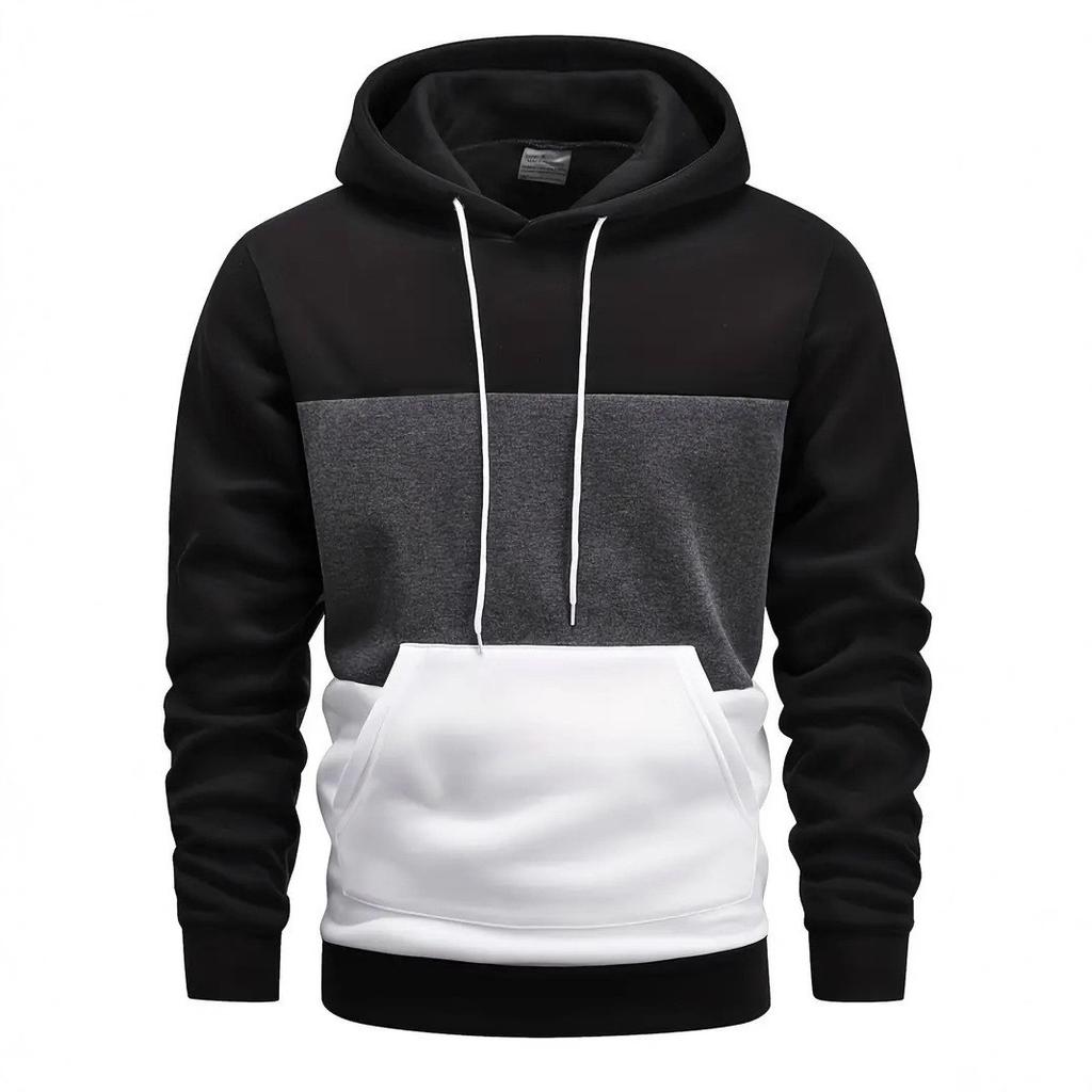 Herren-Sweatshirt Herbst und Winter Neuer Trend Vielseitig Lässig Kontrastfarbe Kapuzenpullover