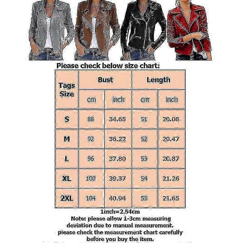 Ladies Full Zip Biker Coat Open Front Holiday Jacket Moto Outwear-Good