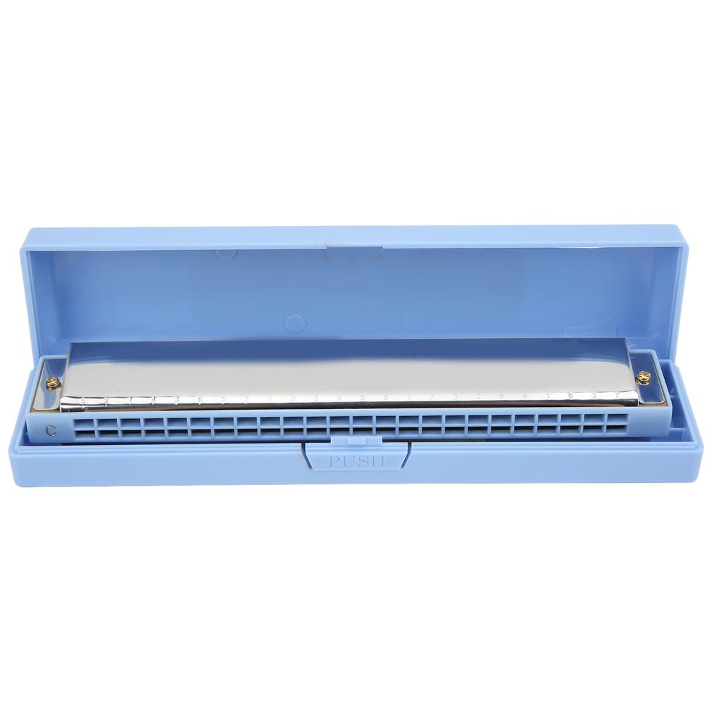 Harmonica 24 Holes Key of C Mouth Organ Tremolo Instrument Toy for Beginner Kid Adult