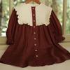 Girls' Spring/Summer 2025 Red Lace Single-Breasted Princess Dress