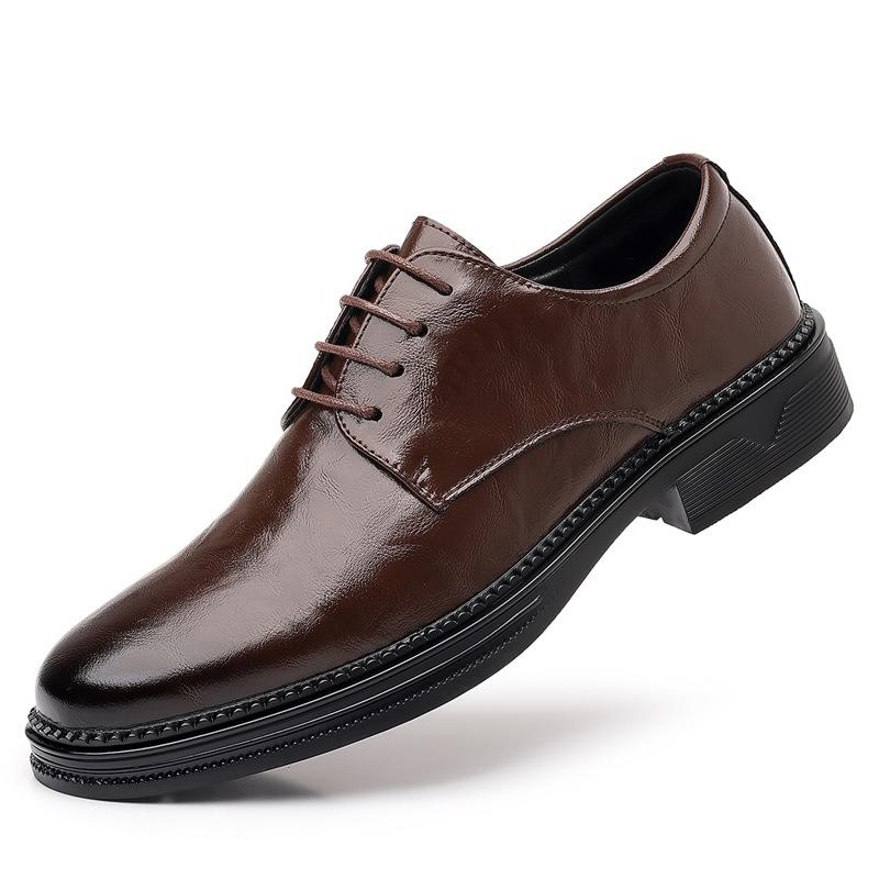 Leather shoes men's British style business formal wear retro men's shoes autumn new men's soft sole wearable casual derby shoes