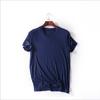 Sommer Modal Kurzarm T-Shirt Herren V-Ausschnitt Bottoming Shirt Große Größe Lose Einfarbig Sport Schlanke Herrenbekleidung