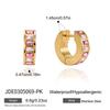 Joom Stainless Steel Hoop Earrings Women Light Luxury Sparkling Jewelry Hypoallergenic Non-Fading