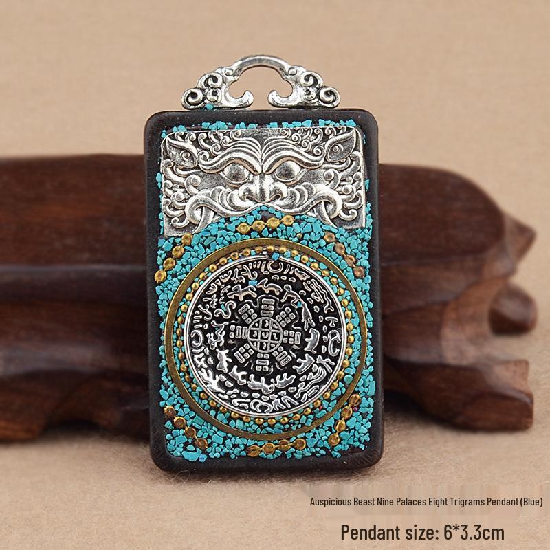Ebony Tangka Necklace with Ethnic Na Fu Pendant - Buddha Amulet for Men & Women