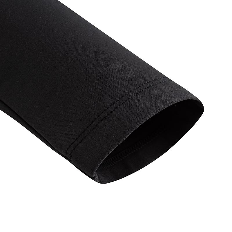 Anta Lightweight Warm Fleece Sports Simple Pullover Thermal Long Sleeve Knit Top Men tops Basic-Black 152547401R-3