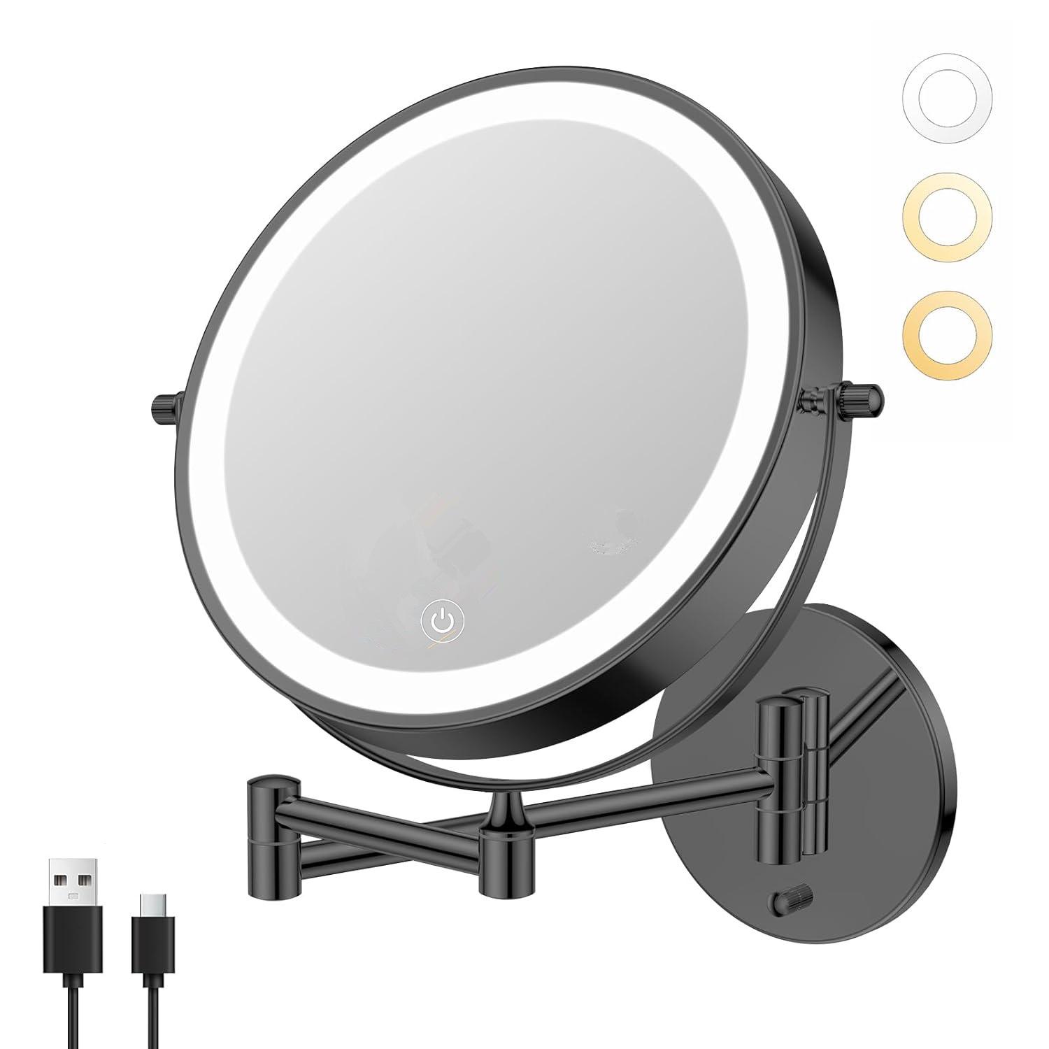 Wall-Mounted LED Vanity Mirror with Retractable