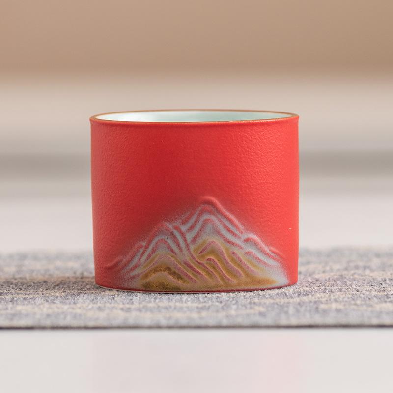 Light Luxury Guochao Merchandise Splendid Jiangshan Tea Master Cup Gradual Change High-end Annual Meeting Business Gift Box Accompanying Gift