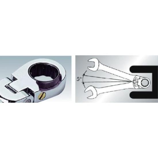 TRUSCO Gear Wrench Combi Flexible Combi Dimensions 14X14 Length 160 TGR-C14F