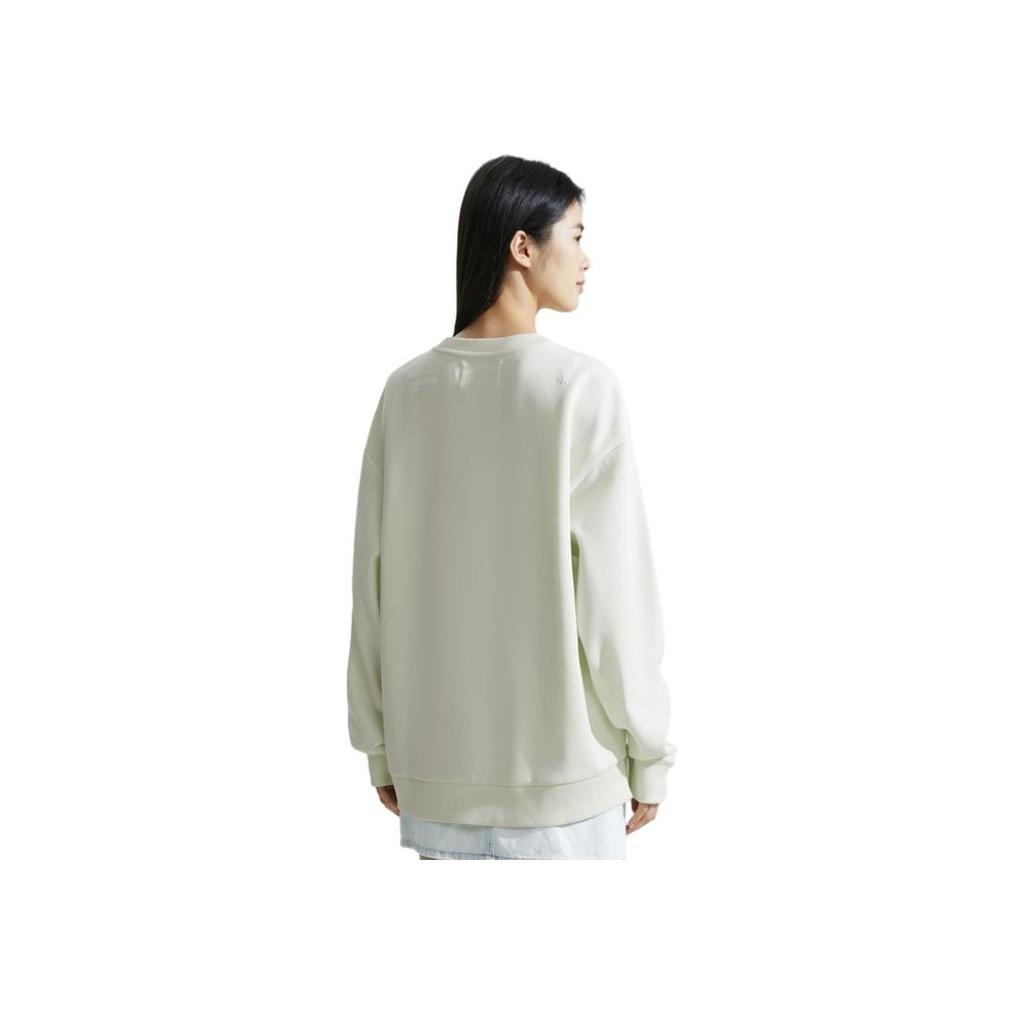 Calvin Klein Moletom Casual Fashion Estampa Espaço Gola Redonda Manga Longa Tops Femininos Verde-Claro J222490-LCE