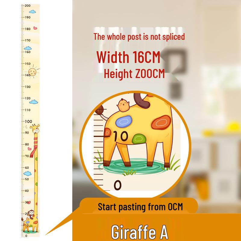 Removable Waterproof Cartoon Height Wall Sticker for Kids' Room