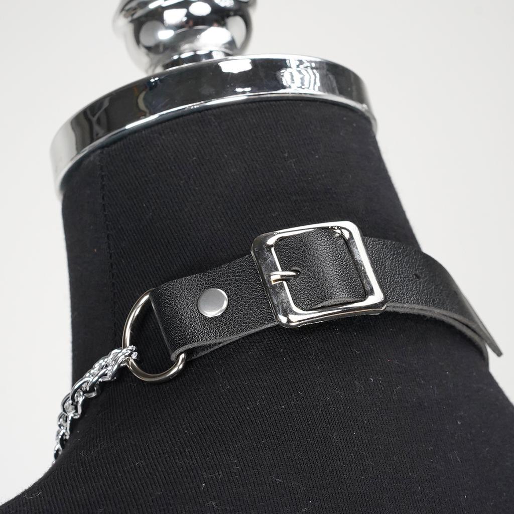 Women'S Fashion Leather Chain Collar Gothic Necklace Daily Accessories Neck Chain Dress Up Accessories
