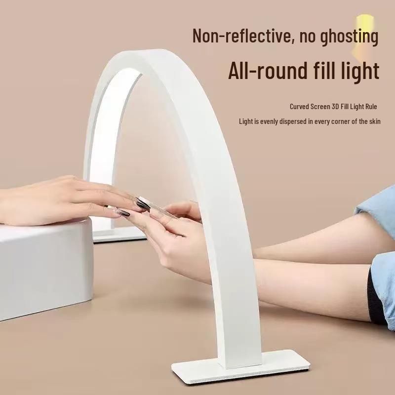 Portable U-shaped LED Beauty Light for Manicure & Eyelash - Eye-Protective, Adjustable Desktop Lamp