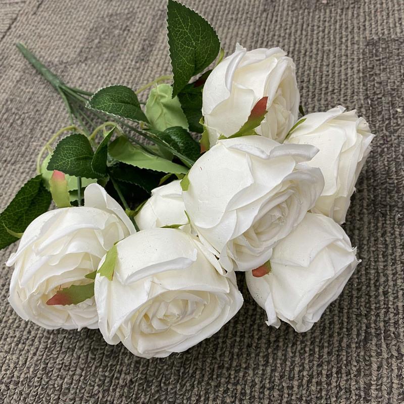 

Artificial Rose Bouquet With Soft Fabric For Home Decor And Hotel Gift Displays белый