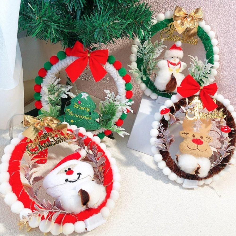 Festival Party Xmas Decorations With Lights Home Decoration DIY Wreath Materials Pendant Ornament