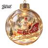 Reusable Plastic Baubles Glowing Christmas Story Ornament Light‑Up Mini Holiday Scene Hanging Ball with Warm Gift Embellishments LED Light,
