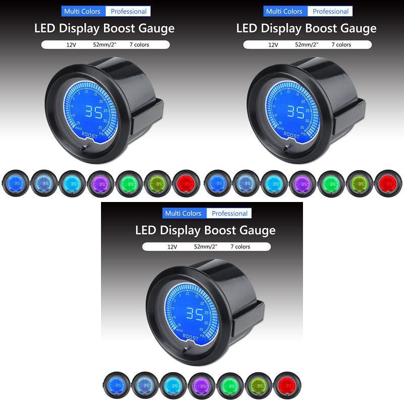 52mm Car Turbo Boost Display Electronic Gauge With High Accuracy Digital Lcd For Automotive Use