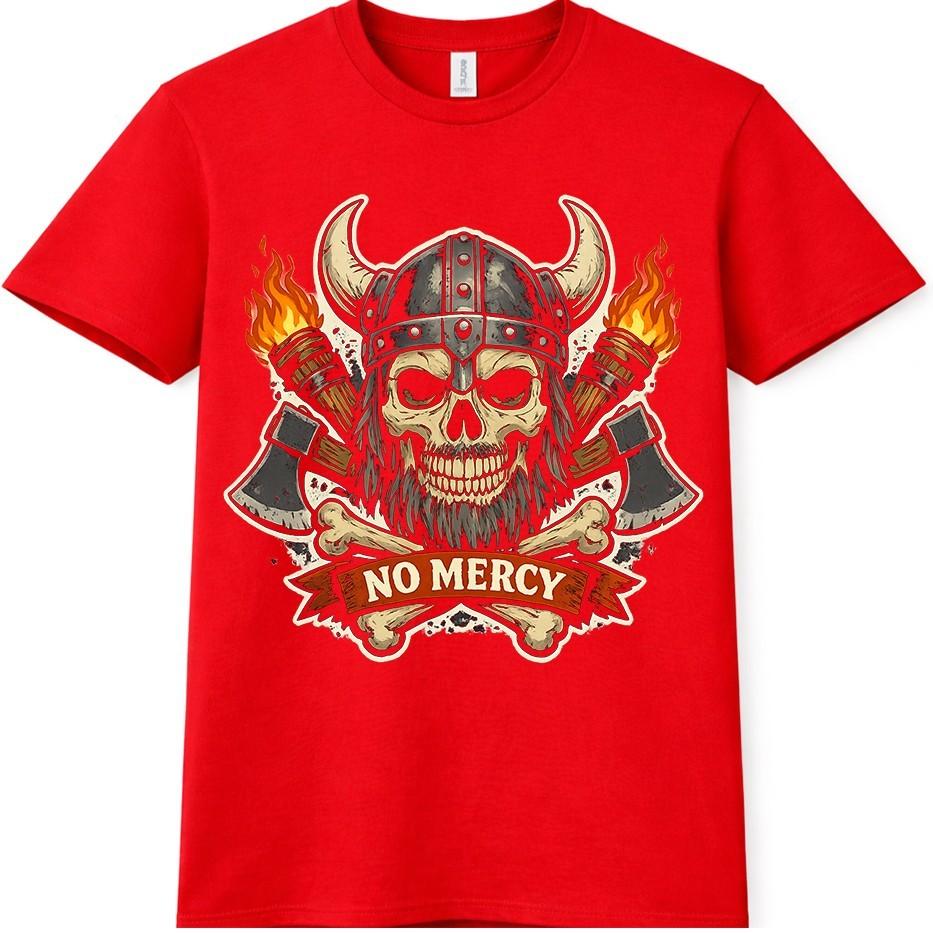 Viking Skull TShirt Norse Warrior Valhalla Helmet Axe Tattoo Gift Graphic Tee S