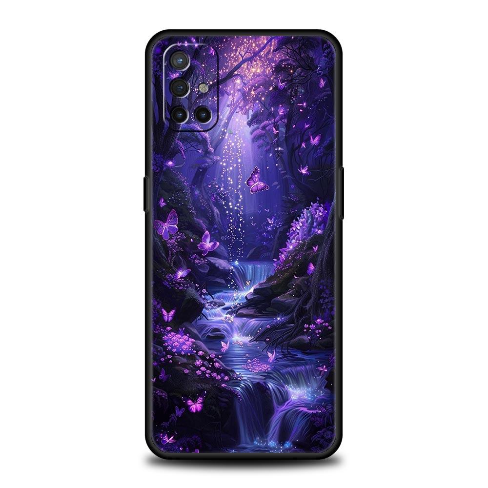 Phone Case For Oneplus 13R 13 12 10T 11 R10 Nord N100 N200 N10 9 9R CE 2 3 Z Pro Lite 5G Soft TPU Cover Art Purple Butterfly Bag