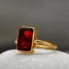 Roter Granat 925 Sterlingsilber Gelbgold gefüllt Ring Schmuck, Geburtsstein Almandin Granat Statement Ring Schmuck