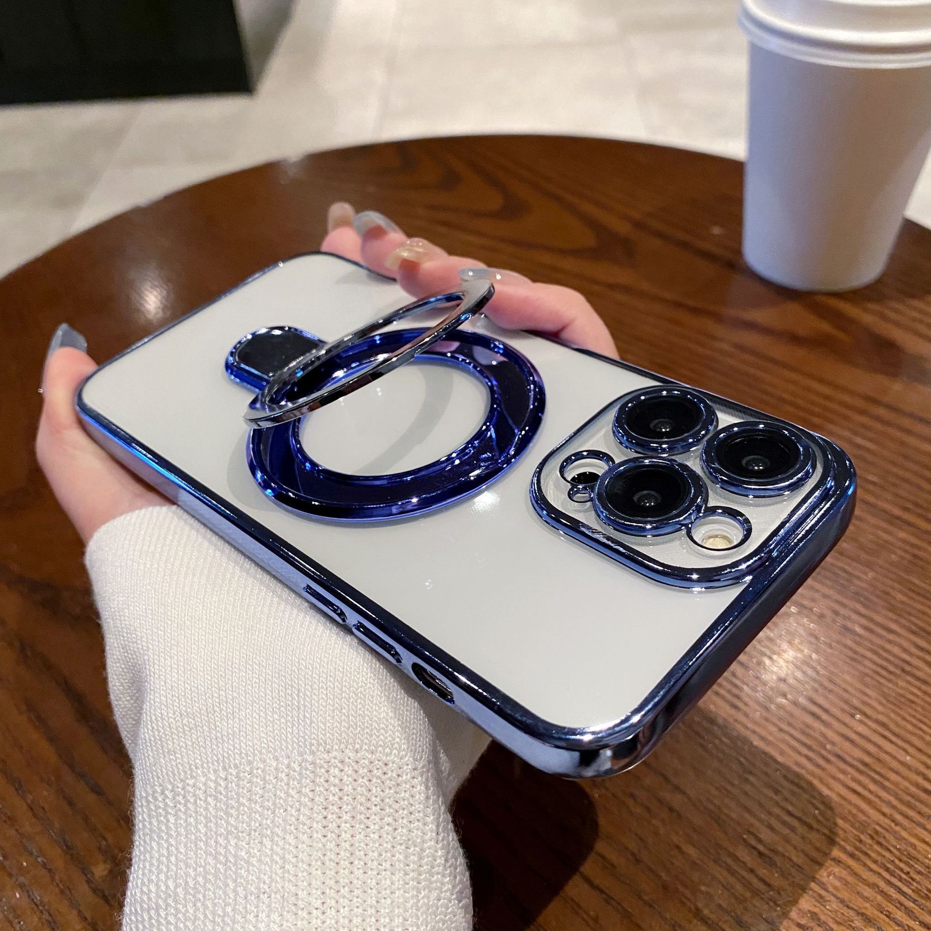 

Кольцо Магнитный Всасывающий Кронштейн Подходит для Чехла для Мобильного Телефона IPhone 16 Apple 15 ProMax Креативное Гальваническое Покрытие 14 Защитный Мягкий Чехол iPhone11pro