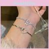 European Zircon Heart Hollow Bracelet With Cubic Zirconia For Fashion Women