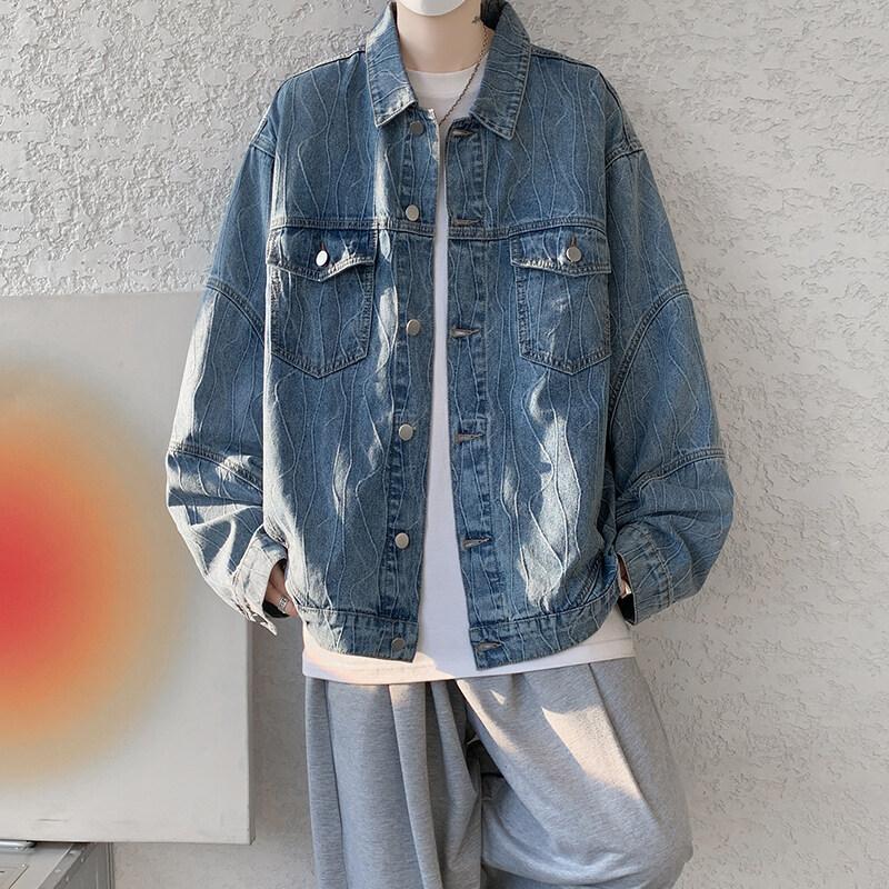 Spring Autumn Men's Cotton Denim Jackets Fashion Youthful Vitality Casual Outerwear Men Loose Streetwear Denim Coat Plus Size