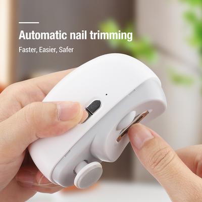 Elektryczne automatyczne obcinacze do paznokci z lekkim trymerem, obcinacz do paznokci, manicure dla niemowląt, nożyczki do pielęgnacji dorosłych, narzędzia do ciała, polerowanie paznokci