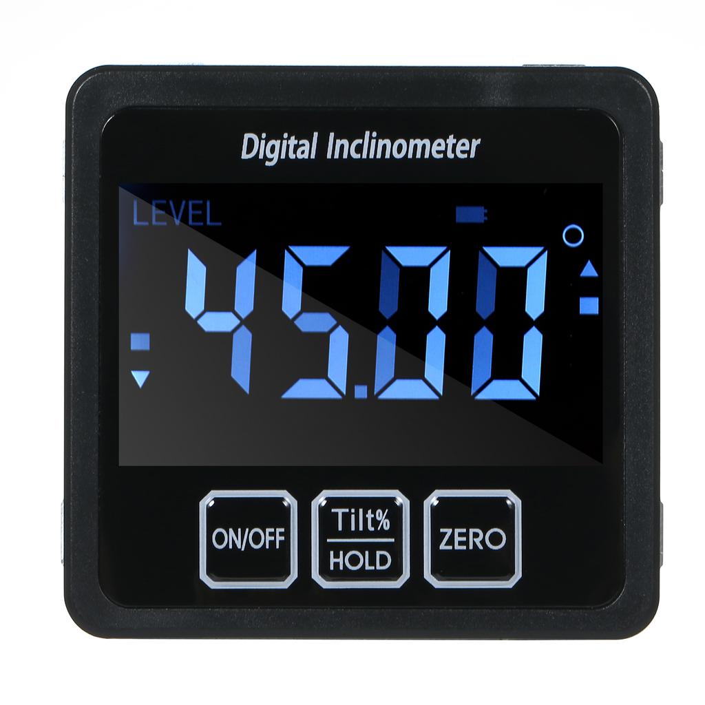 Aluminum Alloy Shell 4*90 Degrees  Measuring Range Digital Inclinometer for Carpentry   Building   Automobile