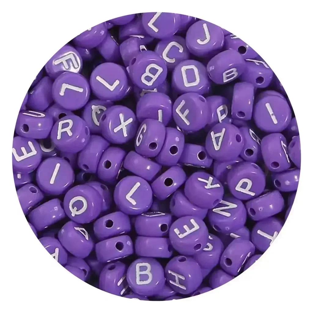 100-500PCS Colorful Letter Beads With Holes Acrylic Round Flat Loose Alphabet Beads For Jewelry Making DIY Bracelet Accessories