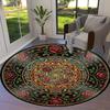 Vintage Rose Runder Teppich, Teppich für Wohnzimmer Schlafzimmer Sofa Spielzimmer Dekor, Rutschfeste Bodenmatte109