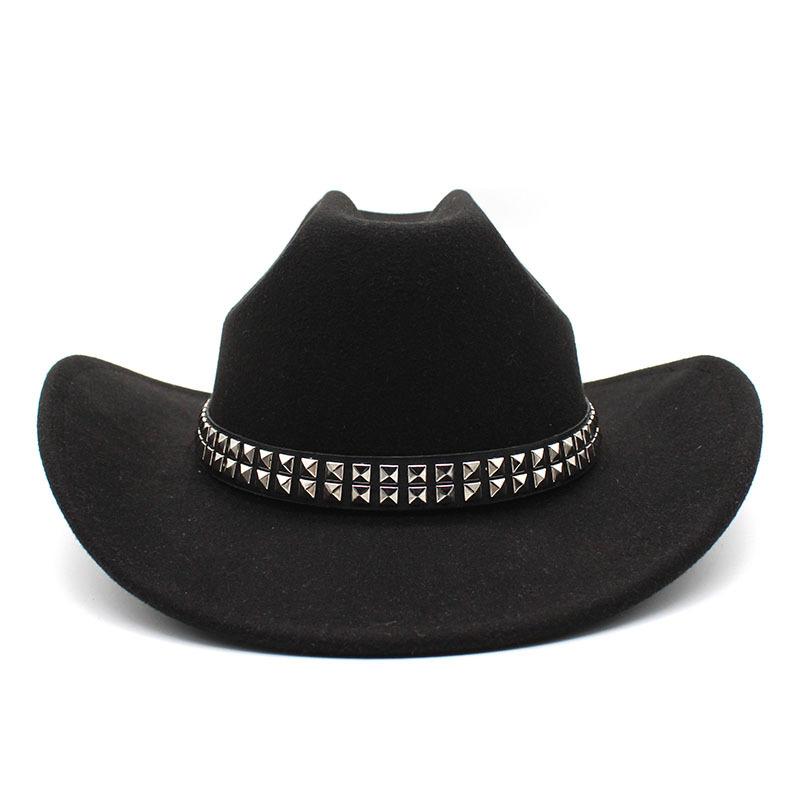 New Artificial Wool Women's Men's Western Cowboy Hat Vintage Gentleman Felt Fedoras Hats Cowgirl Church Jazz Cap Sombrero Hombre