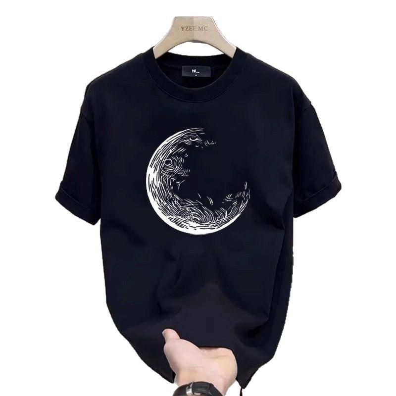 Trendy Brand Short-Sleeved Pure Cotton Men'S Printed T-Shirt Trendy Men'S And Women'S Versatile Round Neck T-Shirt Men'S