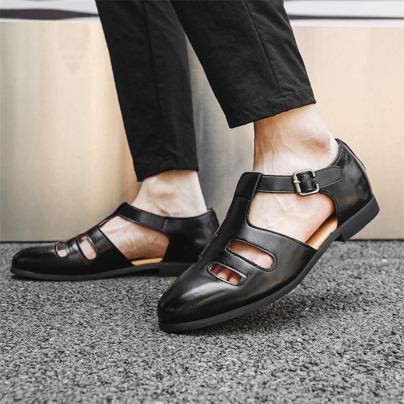 Fashion Summer Men's Sandals Fashionable Minimalist Breathable Style Outdoor Leisure Party Daily Office Youth Roman Shoes Size-46
