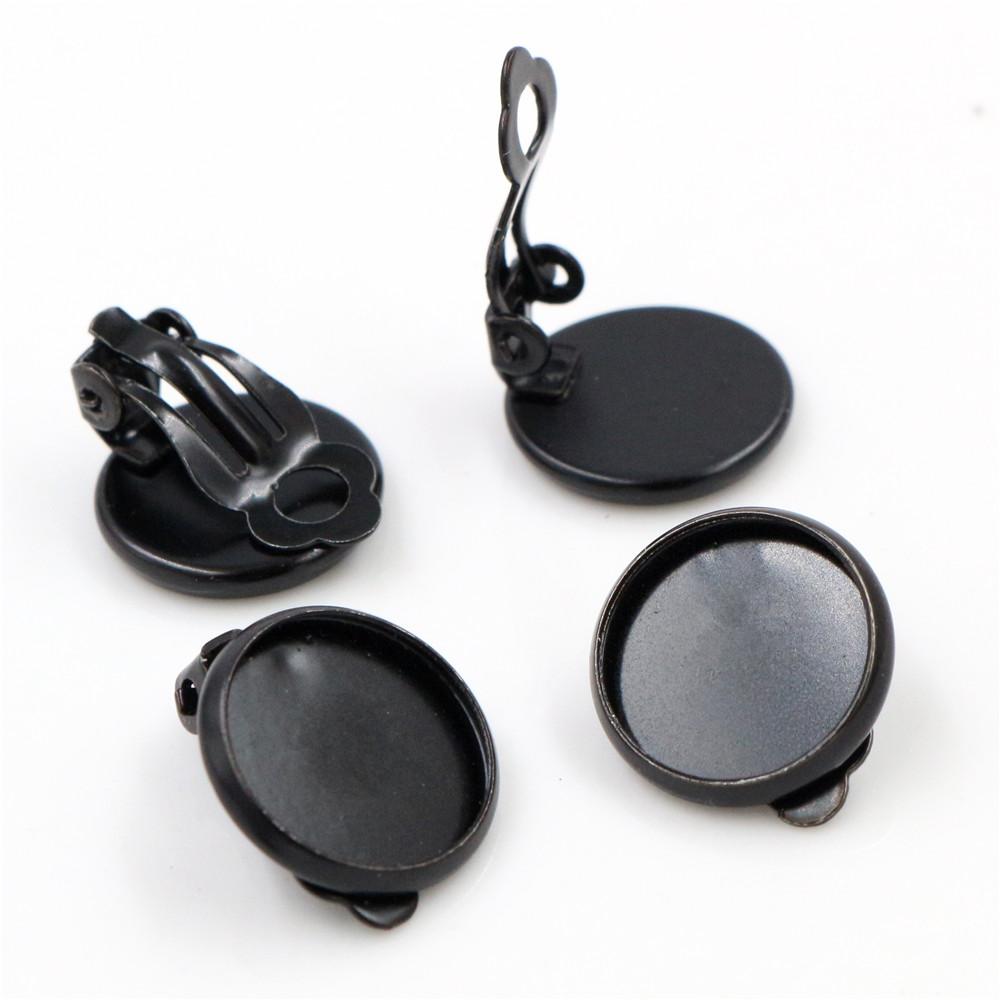 10mm 12mm 14-20mm 10pcs/lot Copper Ear Clips 8 Colors Plated ,Earrings Blank/Base,Fit 10-20mm Glass Cabochons,earring Setting