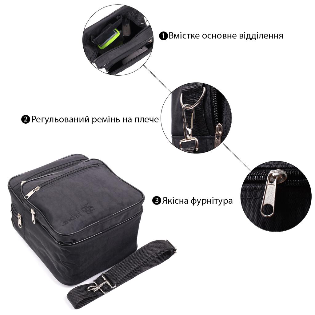 Herreveske med komfortabelt håndtak laget av høykvalitets polyester FABRA Bag 22579 Sort