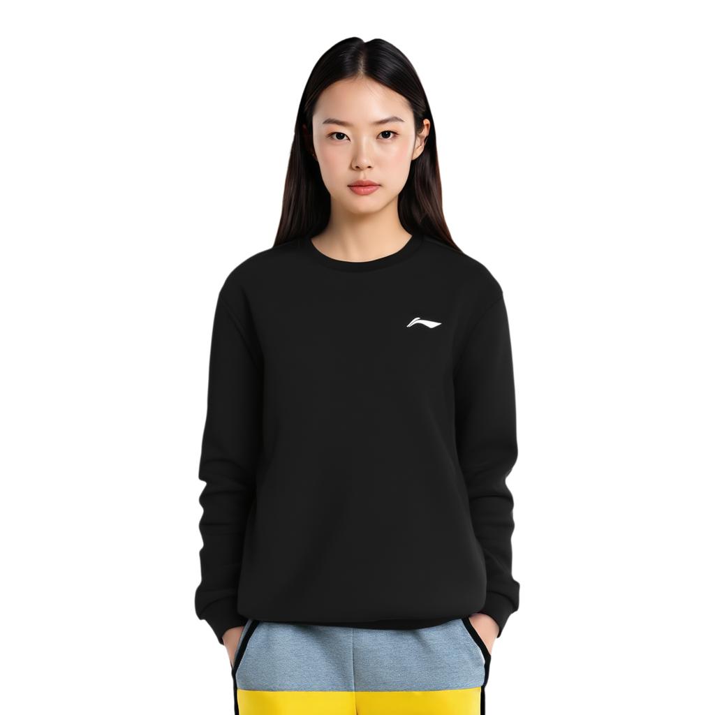 Li-Ning Versatile Simple Comfortable Round Neck Loose Shoulder Casual Pullover Sweatshirt Unisex Sweatshirt AWDVG81-1
