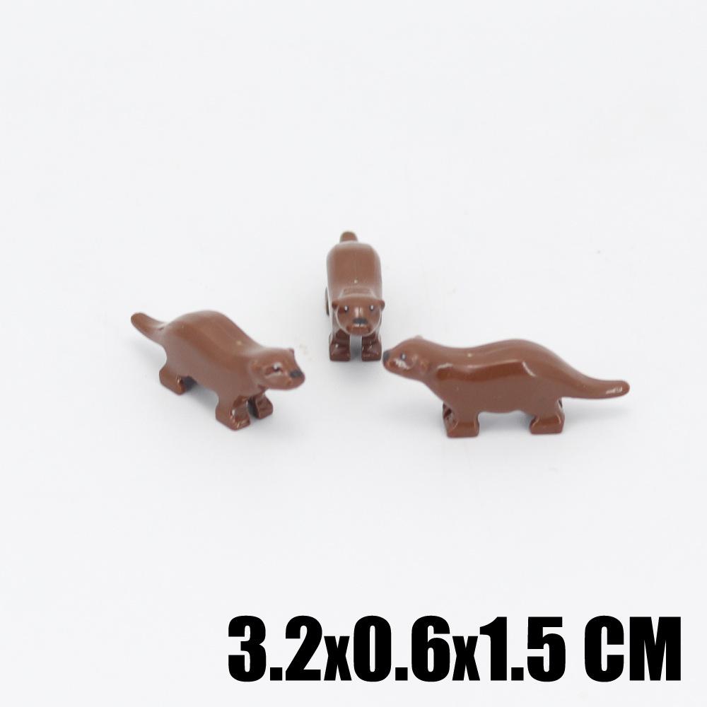 Cute Modeling Small Animals Assembled Building Block Scene Accessories Parts Chicken Husky Fighting Dog Flamingo Ornament
