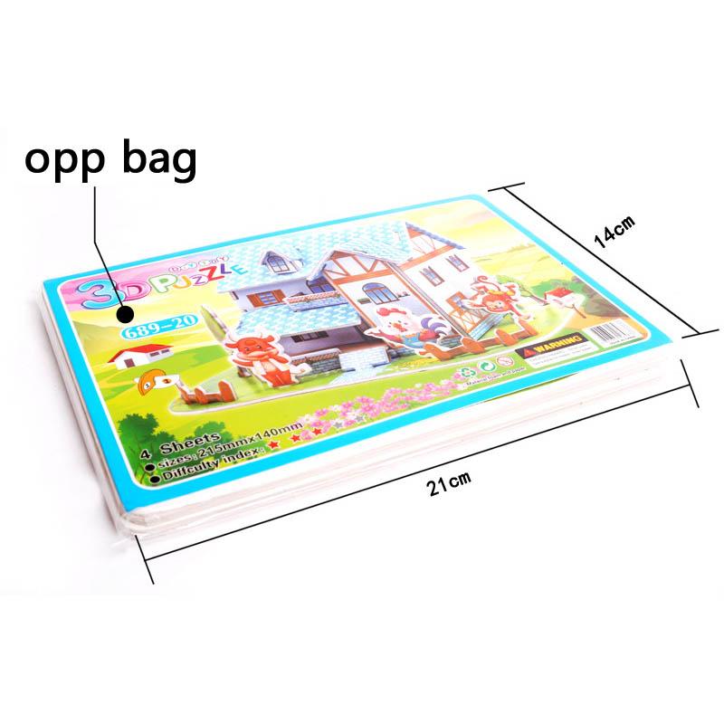 Kids 3D Stereo Puzzle Cartoon House Castle Building Model DIY Handmade Early Learning Educational Toys Gift for Children