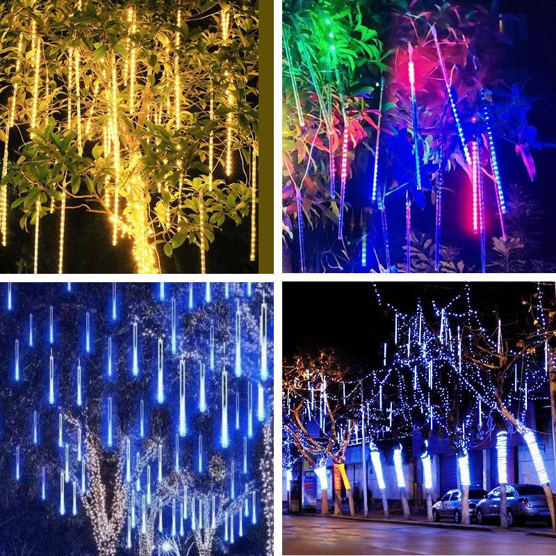 Waterproof LED Meteor Shower Lights: Outdoor Decoration for New Year, Roads, Trees, and Ambiance