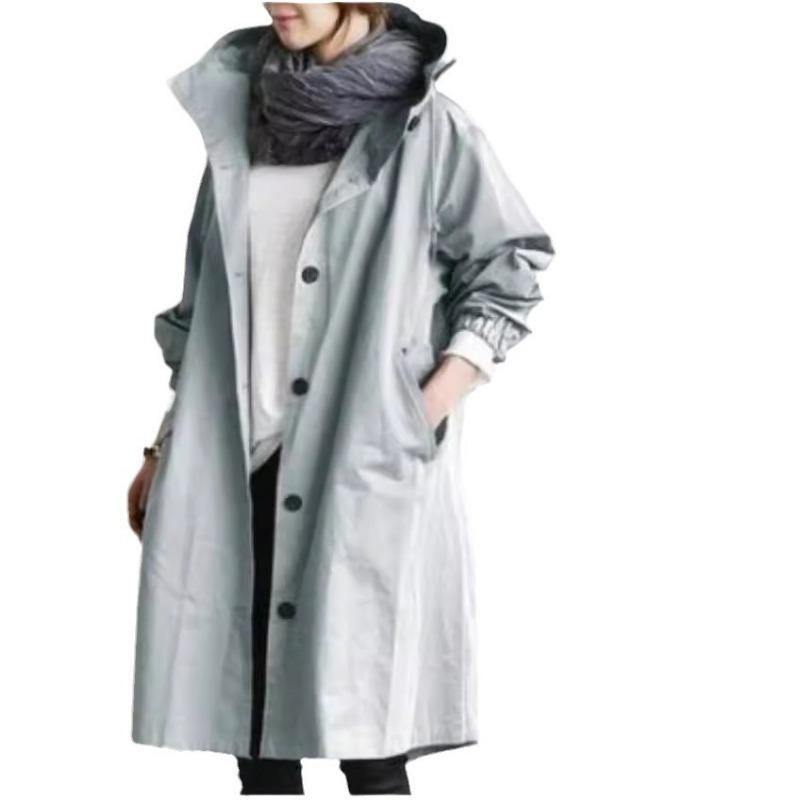 Women S Mid Length Casual Long Sleeve Trench Coat For Autumn