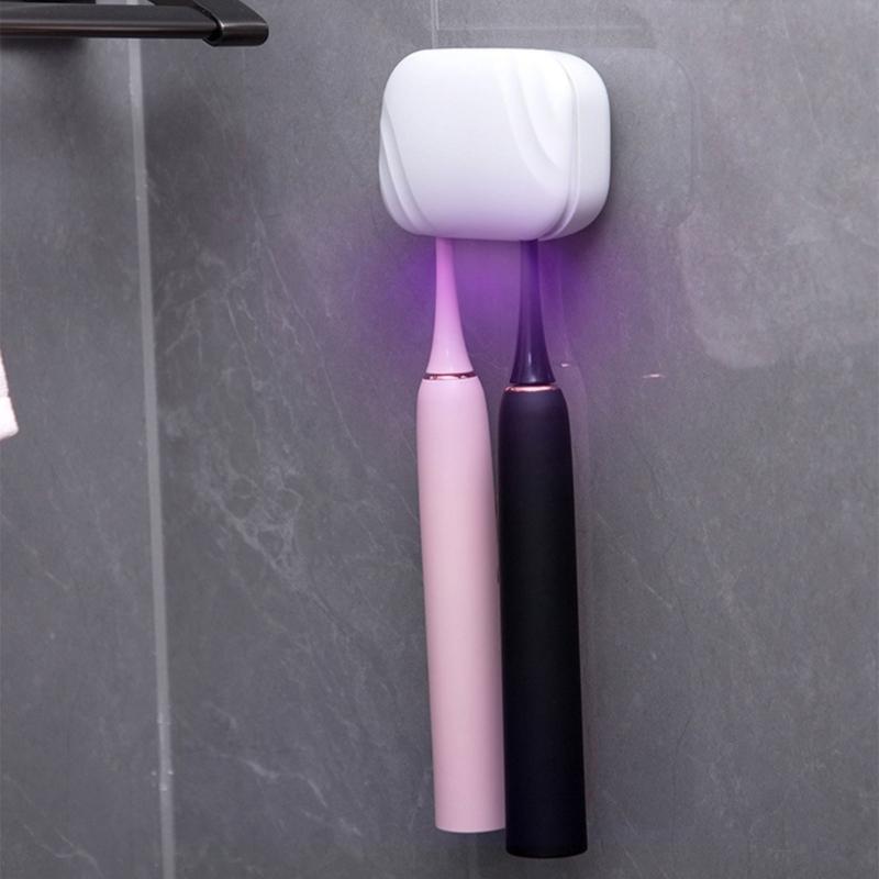 Display Rechargeable Toothbrush Dryer Wall Mounted Holder For 2 Bathroom Organizer