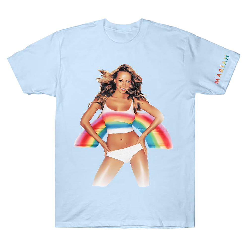 Mariah Carey Merch Rainbow T-Shirt  for Men Women Creative Cotton Tees Crew Neck Short Sleeve T Shirt Printed High Quality Tops