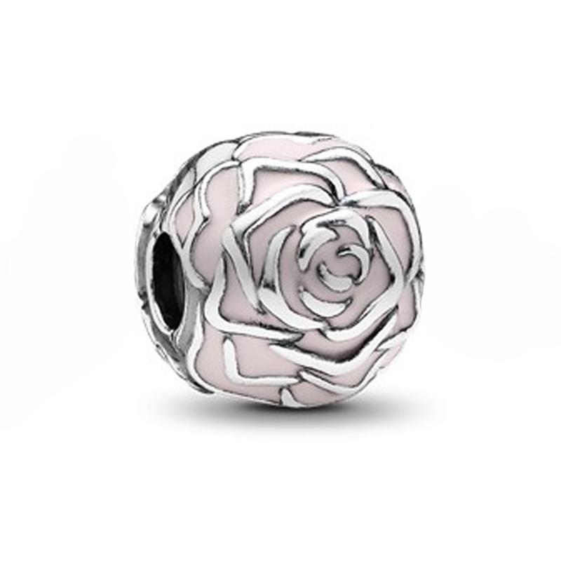 Pandora Rose shape jewelry accessories for men and women, couple style, silver 791292EN40