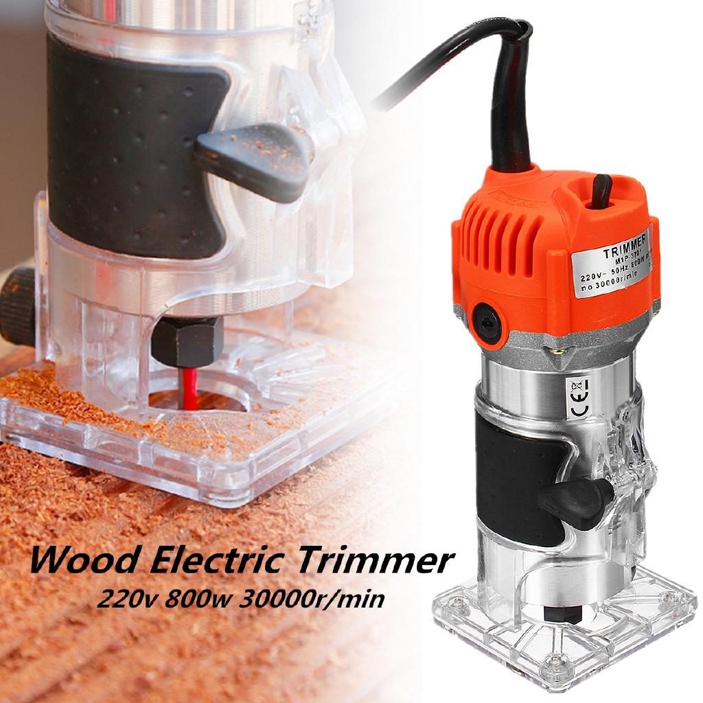 Electric Wood Trimmer 800W 30000rpm Working Milling Engraving Slotting Trimming Machine Hand Carving Machine Wood Router