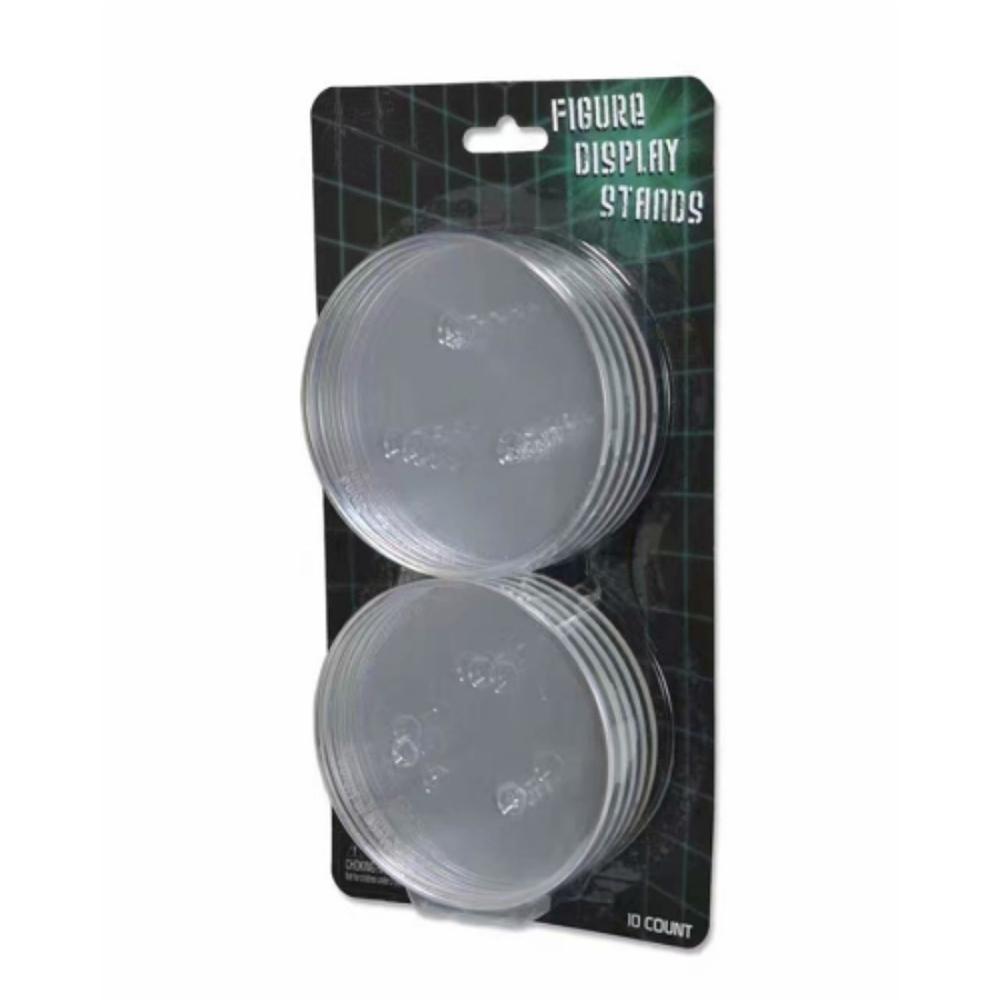 10pcs Round Clear Action Figure Stand Display Base Fits most 6" to 8" Model